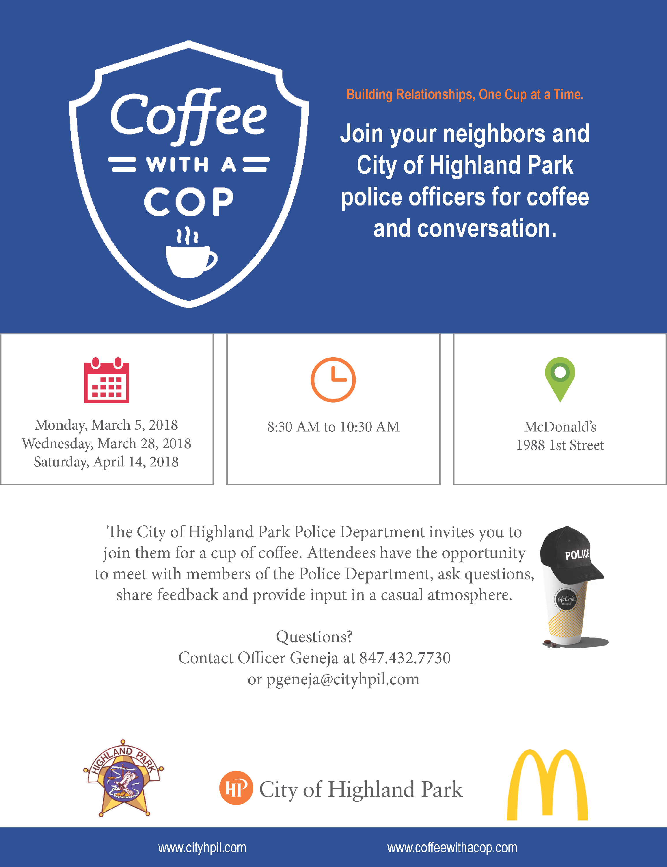 Coffee with a cop poster